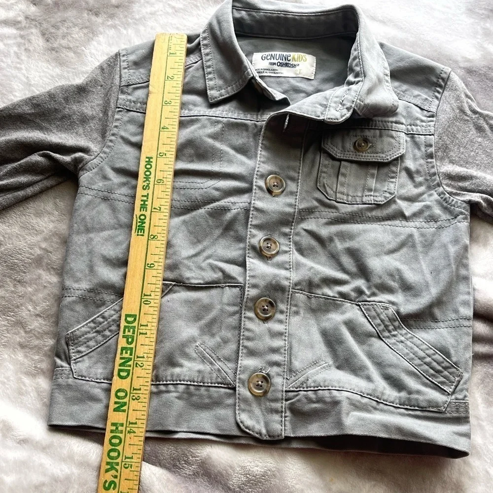 Oshkosh genuine kids nwt gray cotton utility jacket